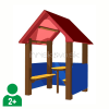 Kovový domček s lavičkami a stolíkom