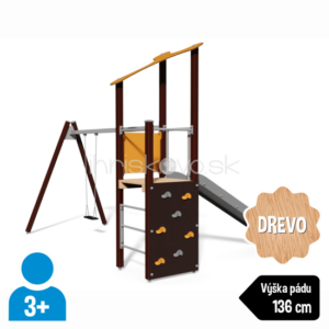 Herná zostava Emilka s hojdačkou – Drevená