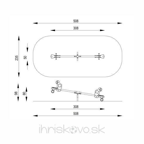 Váhadlová hojdačka dvojmiestna BASIC