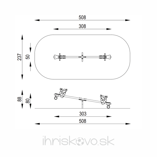 Váhadlová hojdačka dvojmiestna HROZNO