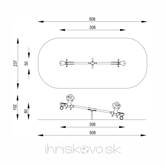 Váhadlová hojdačka dvojmiestna UFO